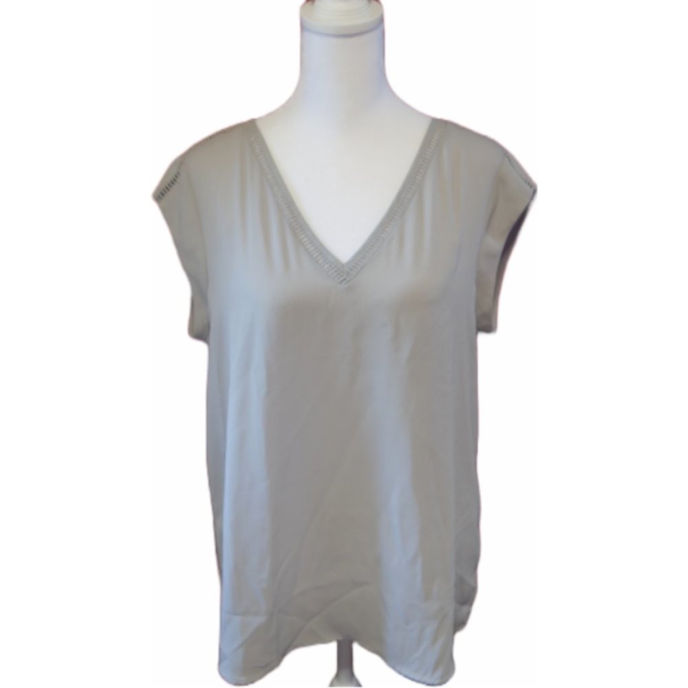 Les Serein Cap Sleeve Blouse Gray Size Small